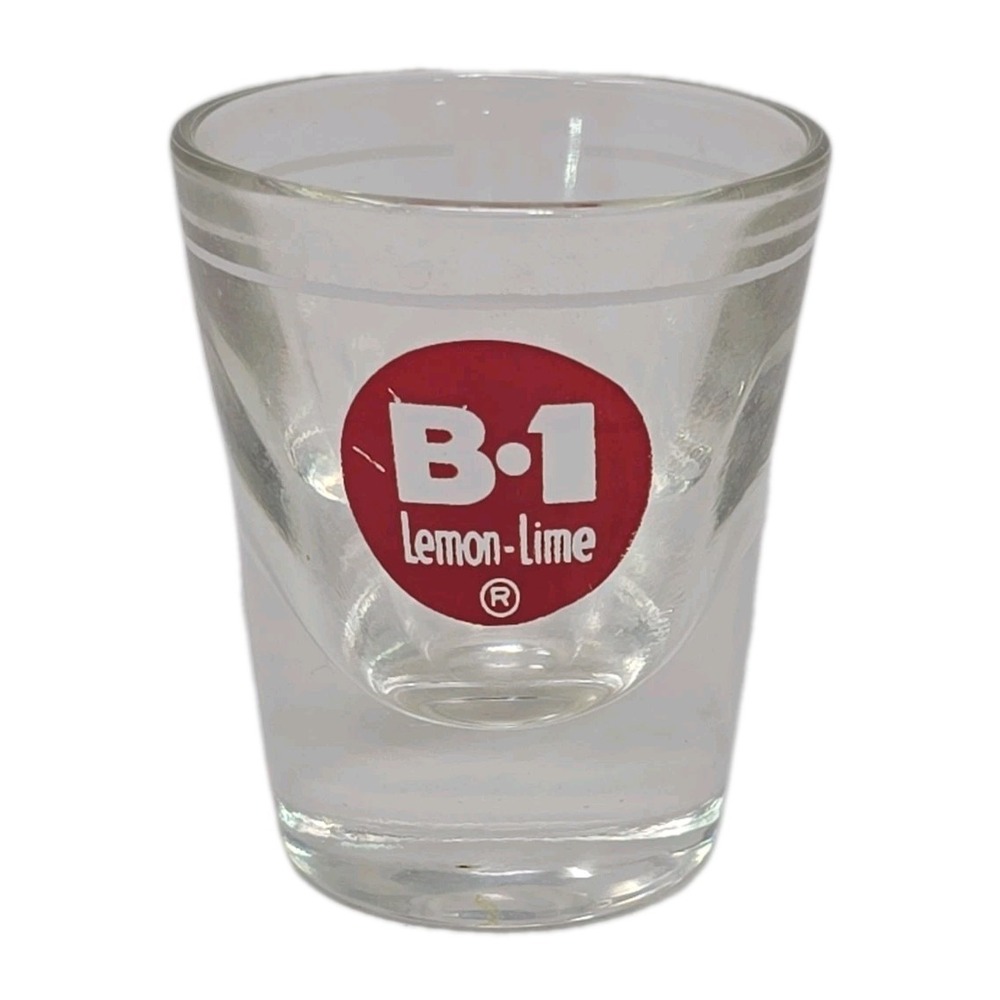 Vintage B-1 Lemon Lime Soda 2.25" Collectible Shot Glass Advertising B1 PB62‎